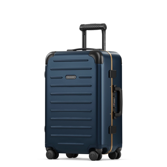 Navy blue Carry-On Closet large suitcase — durable and stylish travel luggage